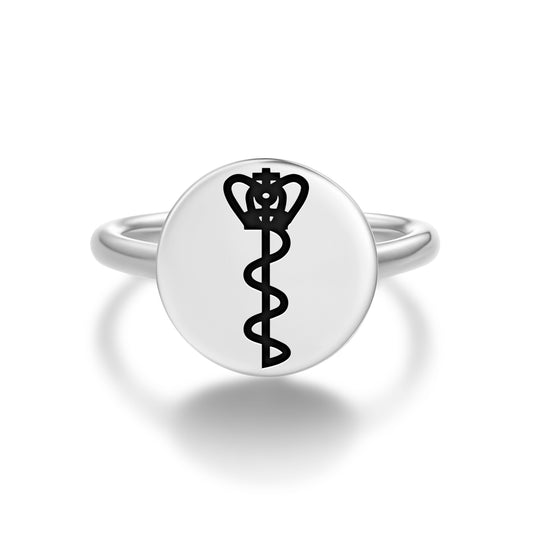 Mace Inuit Symbols Adjustable Open Ring