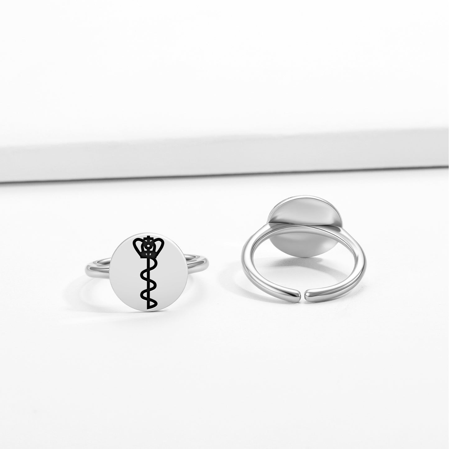 Mace Inuit Symbols Adjustable Open Ring