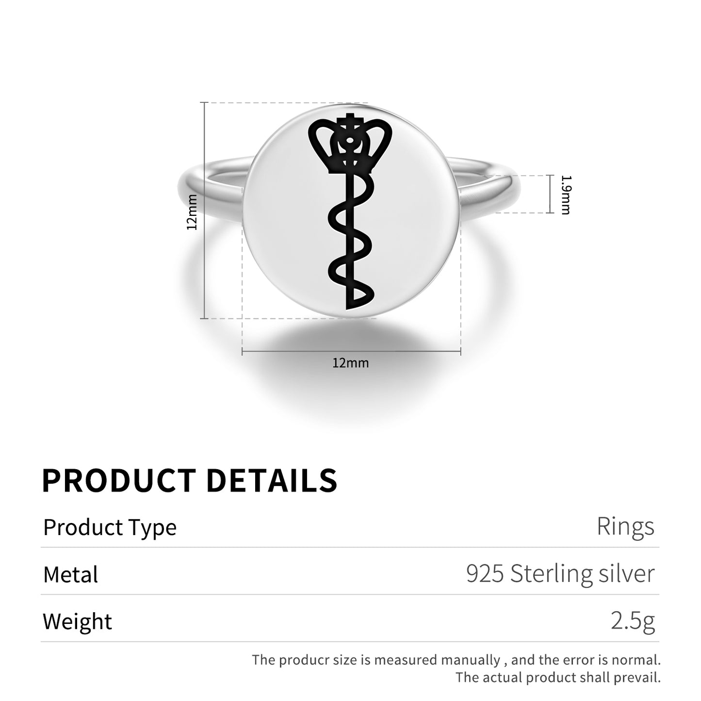 Mace Inuit Symbols Adjustable Open Ring