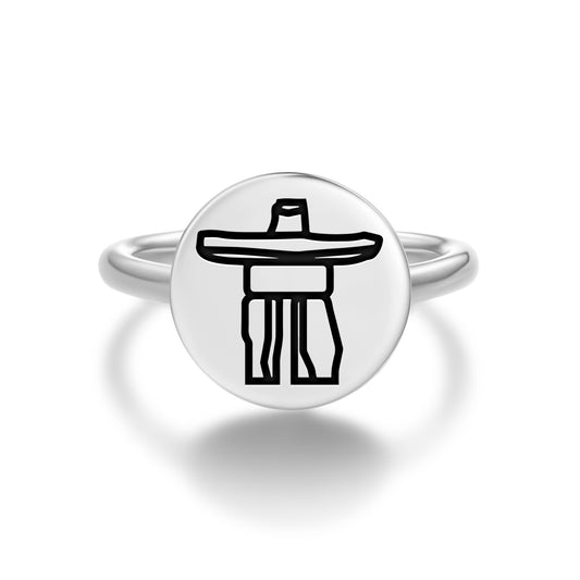 Inuksuk Inuit Symbols Adjustable Open Ring