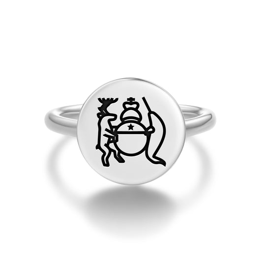 Nunavut's Coat of Arms Inuit Symbols Adjustable Open Ring