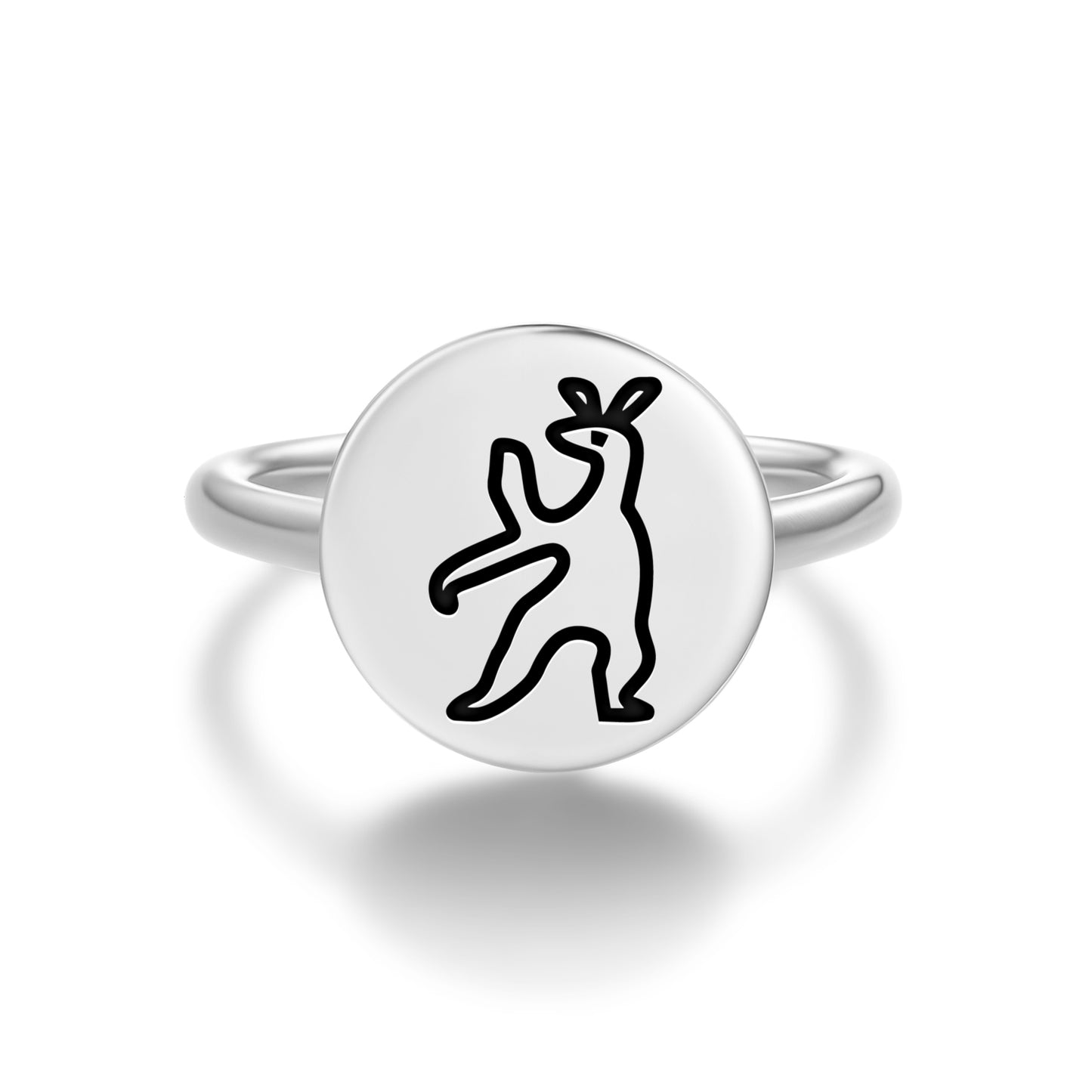 Hare Spirit Inuit Symbols Adjustable Open Ring