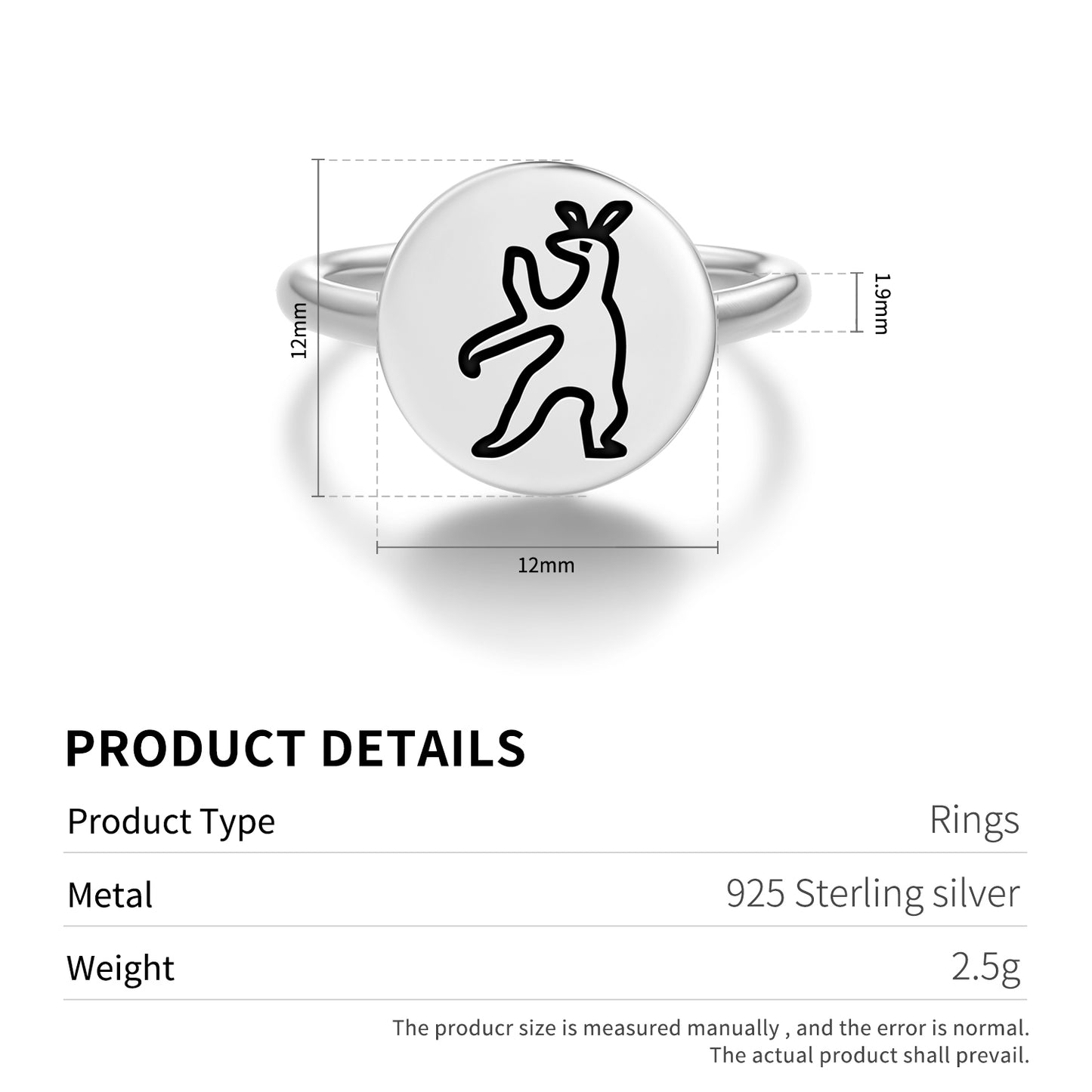 Hare Spirit Inuit Symbols Adjustable Open Ring