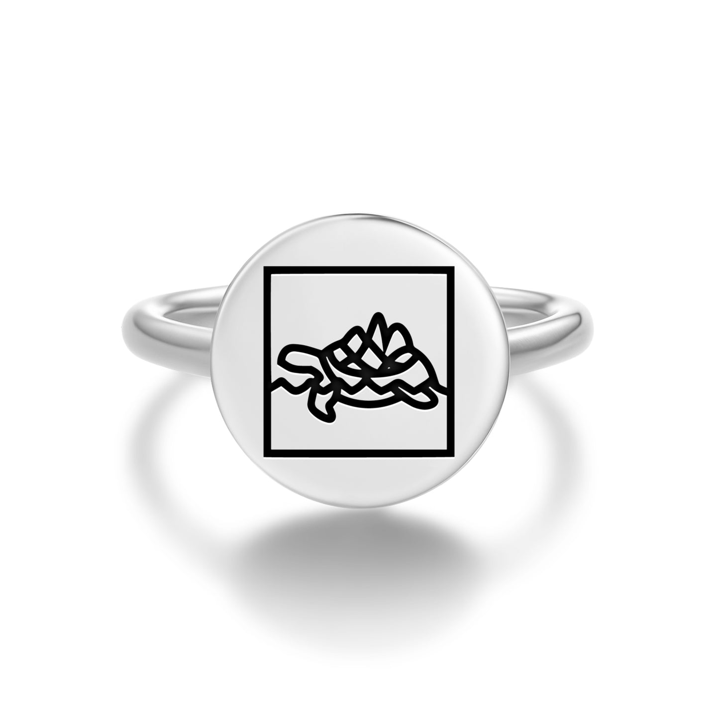 Turtle Island Inuit Symbols Adjustable Open Ring