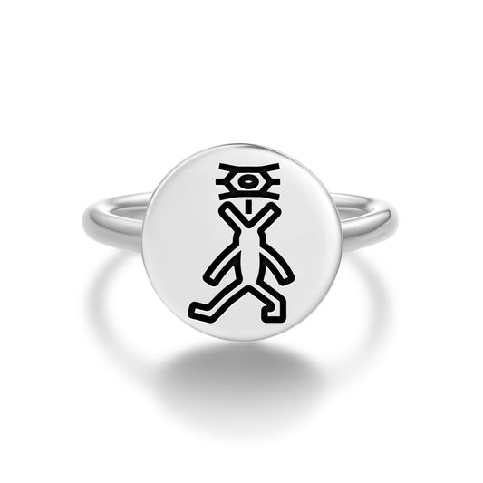 Nanabozho Inuit Symbols Adjustable Open Ring