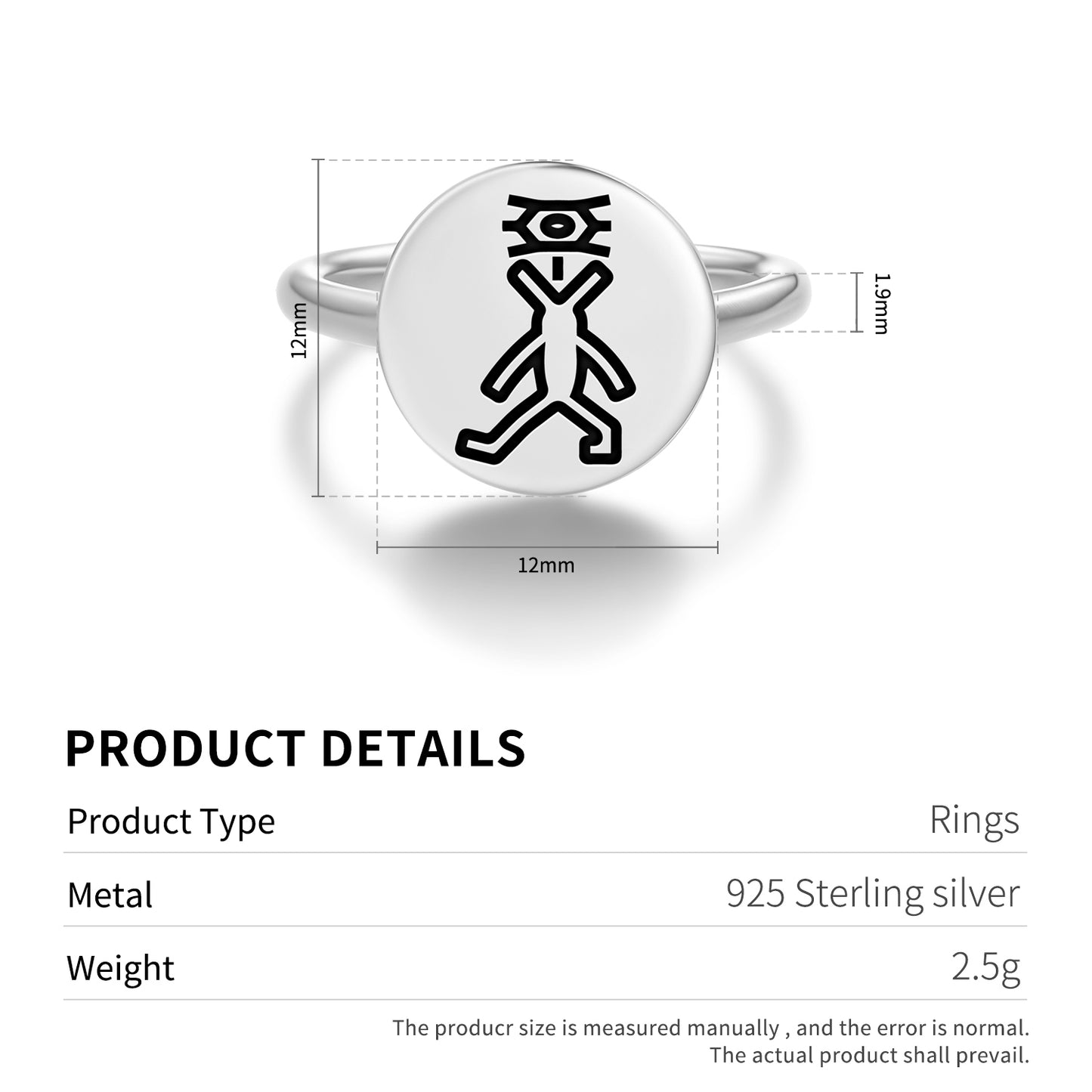 Nanabozho Inuit Symbols Adjustable Open Ring