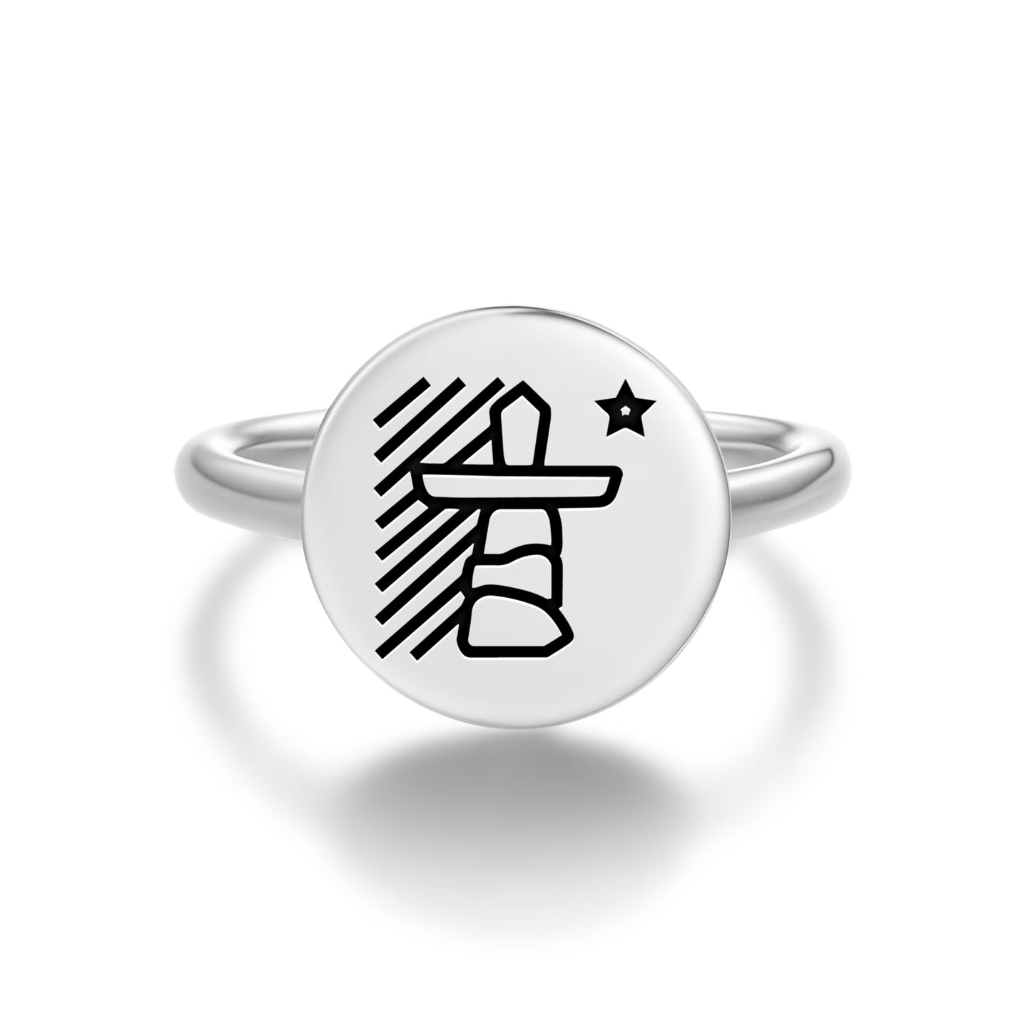 Flag of Nunavut Inuit Symbols Adjustable Open Ring