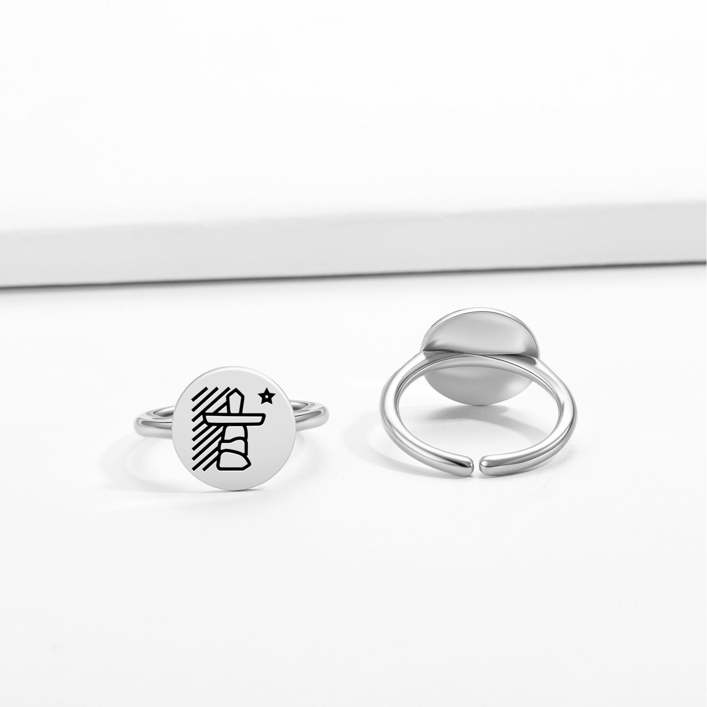 Flag of Nunavut Inuit Symbols Adjustable Open Ring