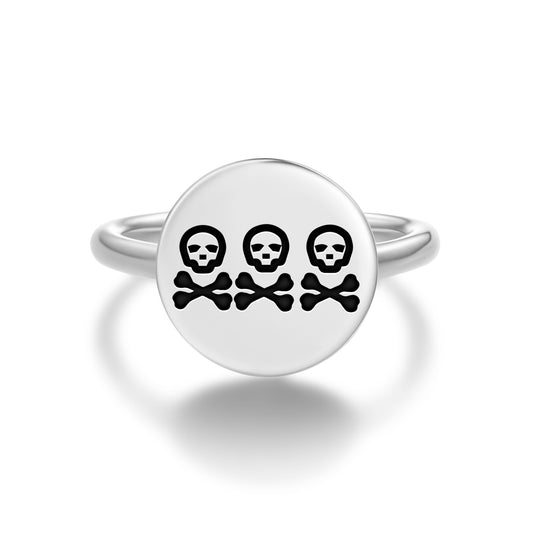 Christopher Condent Jolly Roger Pirate Flags Symbols Adjustable Open Ring