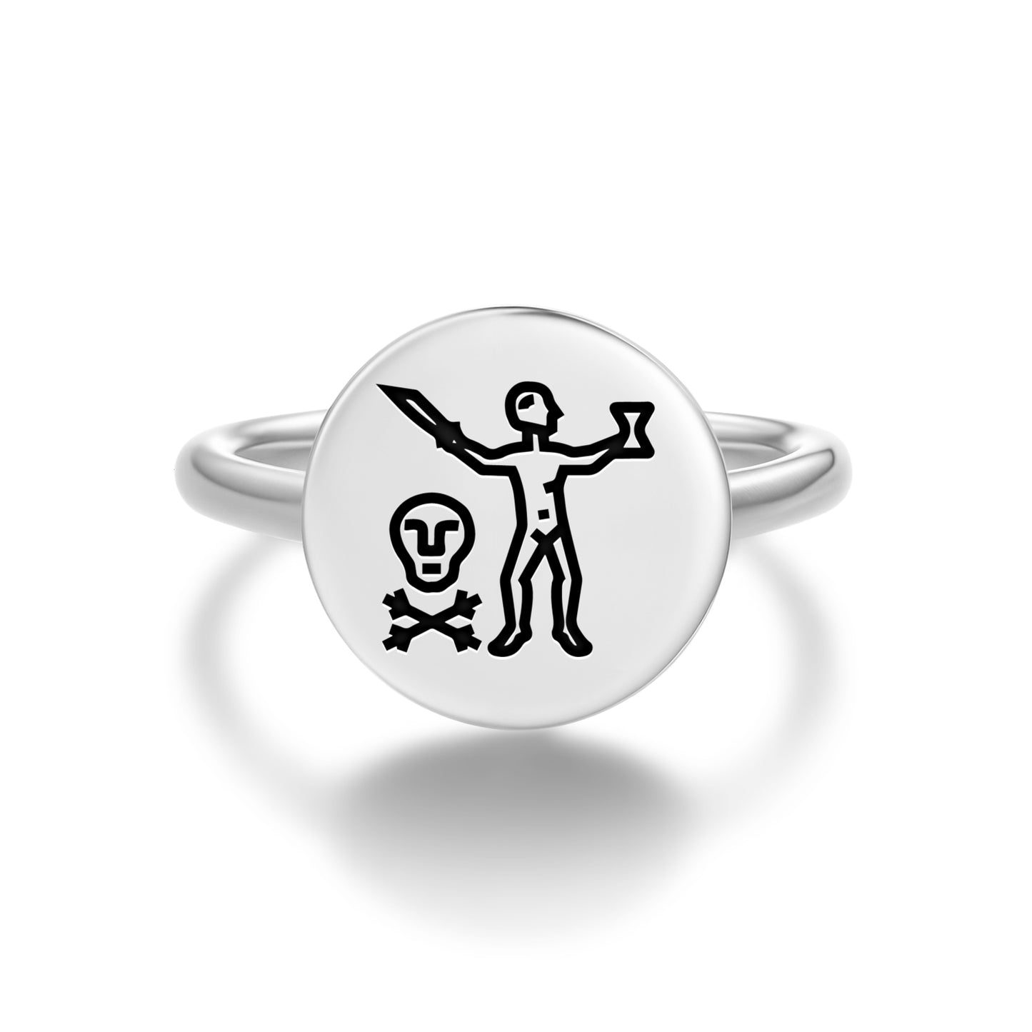 Jean Thomas Dulaien – Captain Jolly Roger Pirate Flags Symbols Adjustable Open Ring