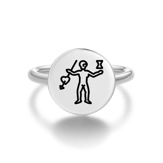 John Phillips Jolly Roger Pirate Flags Symbols Adjustable Open Ring