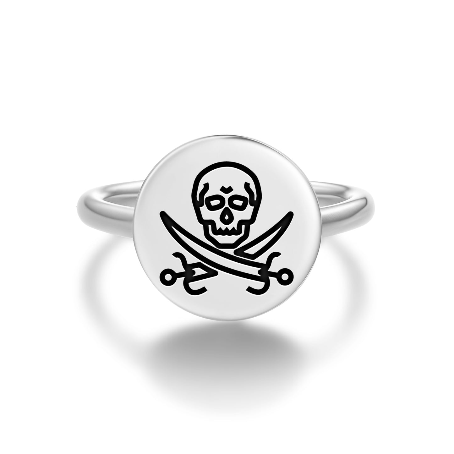 Calico Jack Jolly Roger Pirate Flags Symbols Adjustable Open Ring