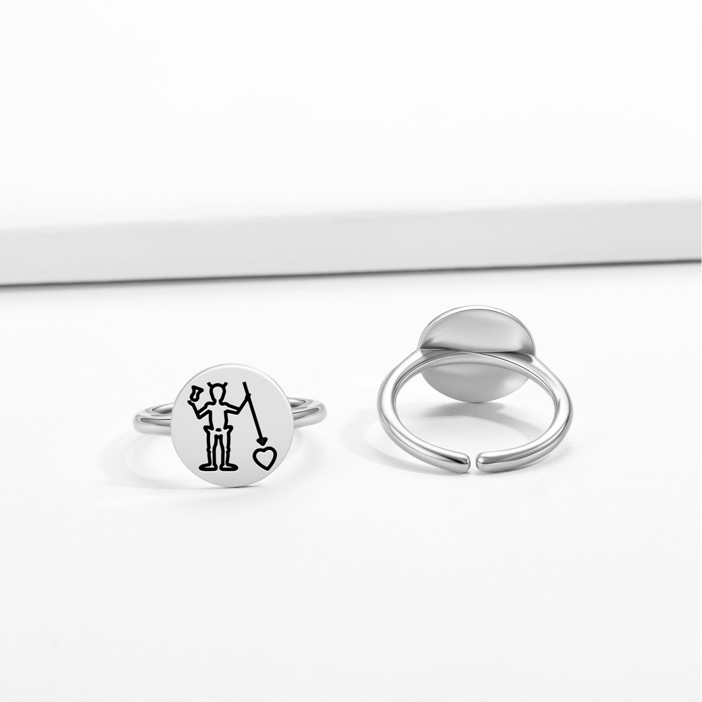 Blackbeard Jolly Roger Pirate Flags Symbols Adjustable Open Ring