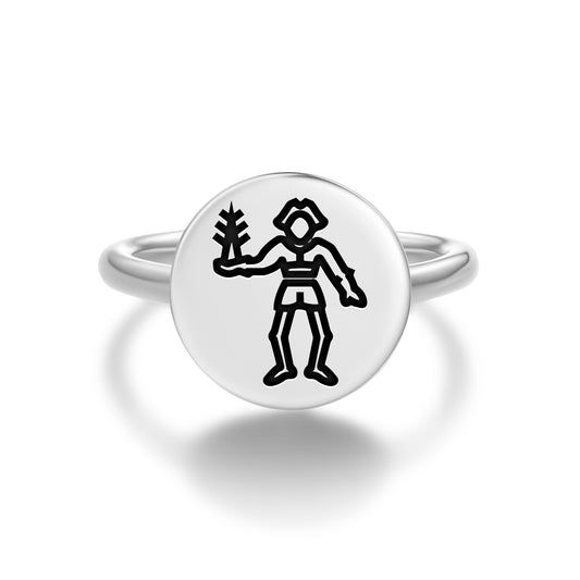 Bartholomew Roberts Jolly Roger Pirate Flags Symbols Adjustable Open Ring