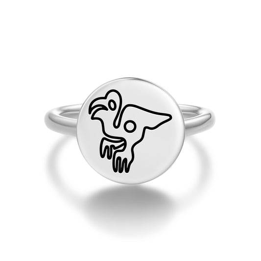The Macaw Nazca lines Symbols Adjustable Open Ring