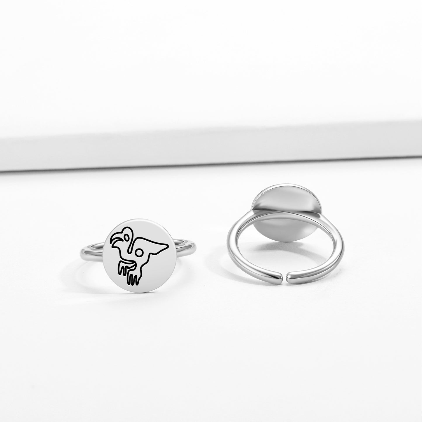 The Macaw Nazca lines Symbols Adjustable Open Ring