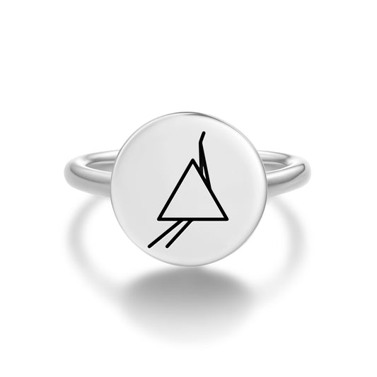 Trapezoids Nazca lines Symbols Adjustable Open Ring