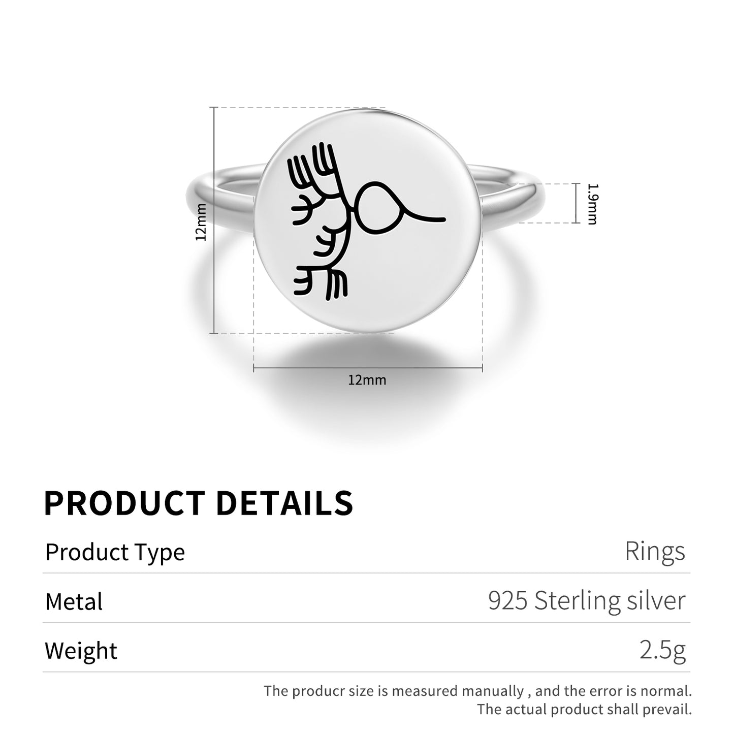 Seaweed Nazca lines Symbols Adjustable Open Ring