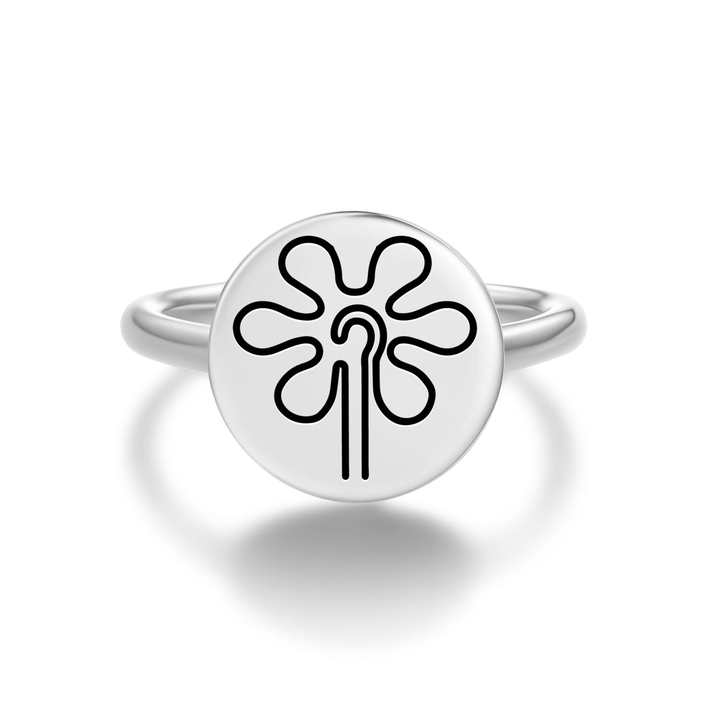 The Flower Nazca lines Symbols Adjustable Open Ring