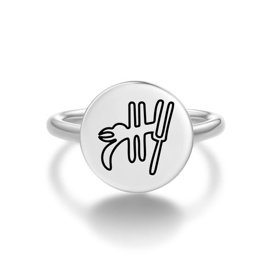 The Parrot Nazca lines Symbols Adjustable Open Ring