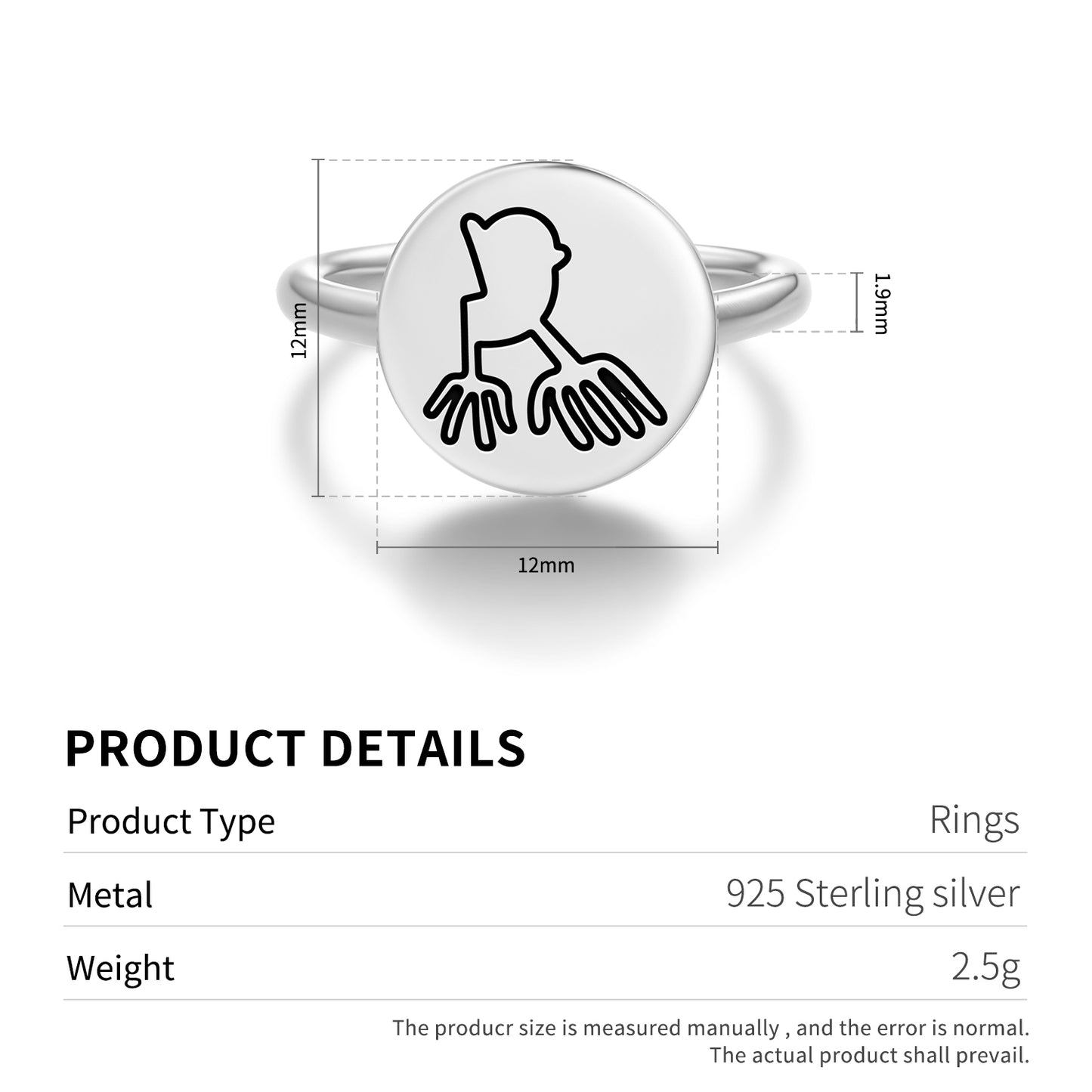 The Hands Nazca lines Symbols Adjustable Open Ring