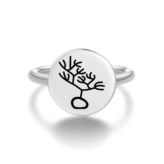 Phytomorphic glyphs Nazca lines Symbols Adjustable Open Ring