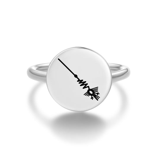 The Heron Nazca lines Symbols Adjustable Open Ring