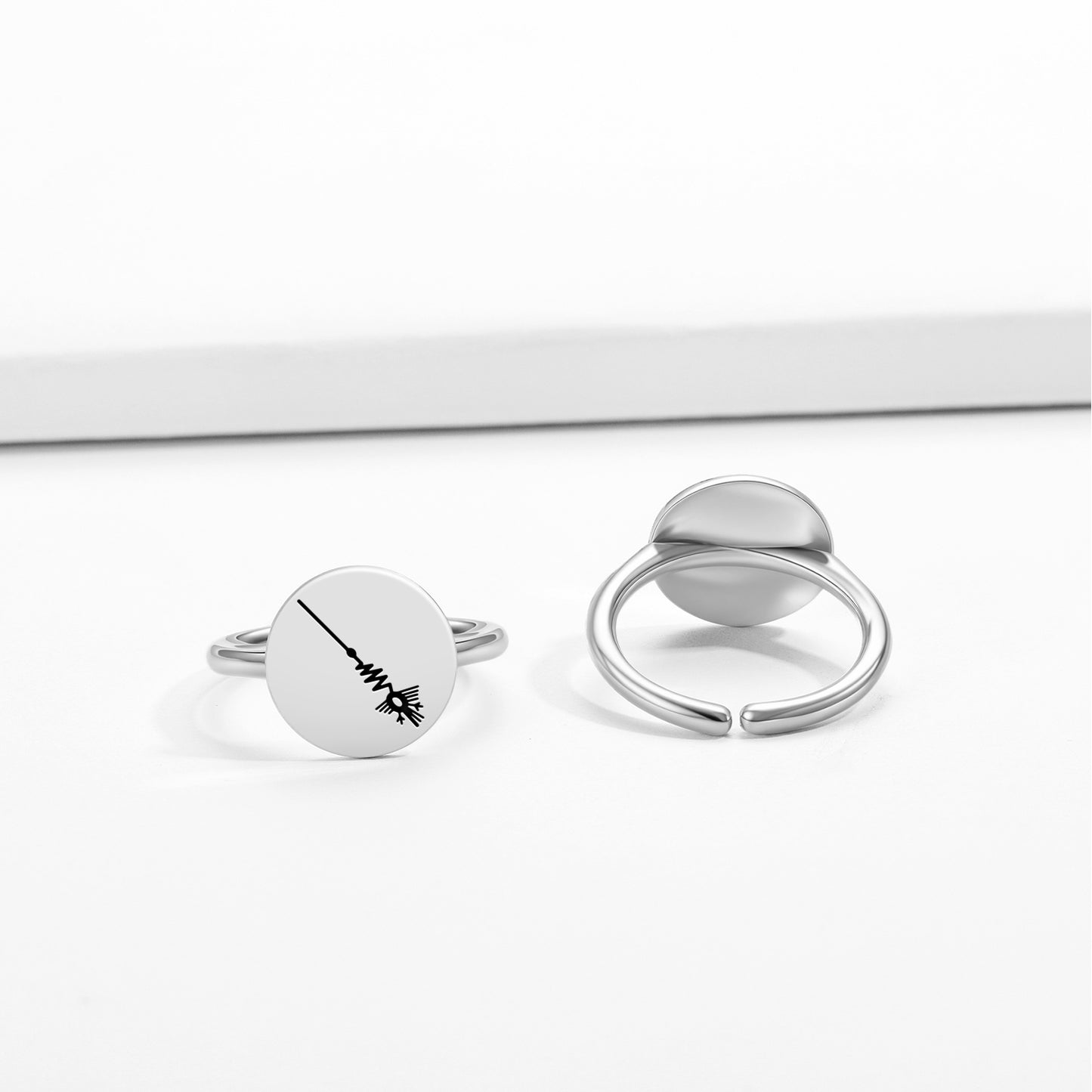 The Heron Nazca lines Symbols Adjustable Open Ring