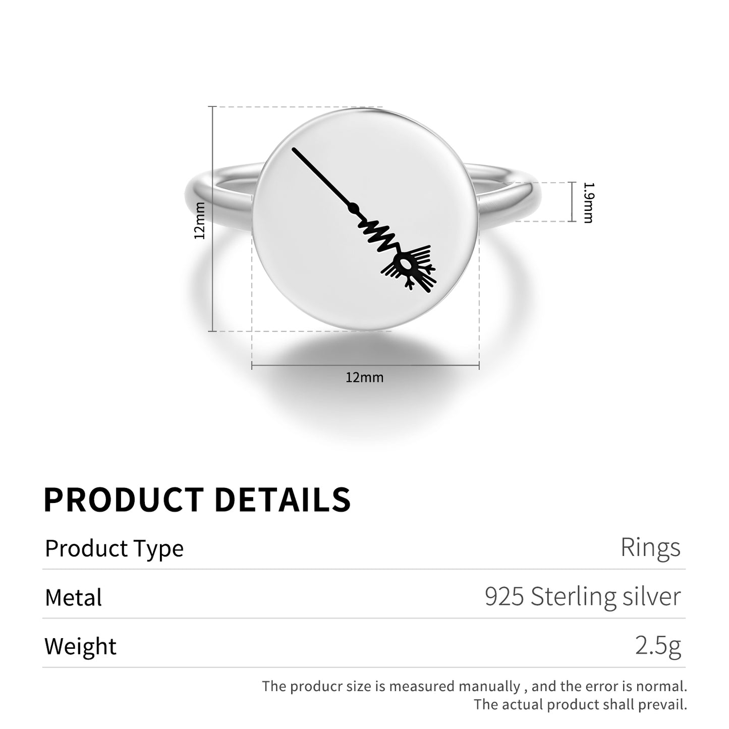 The Heron Nazca lines Symbols Adjustable Open Ring