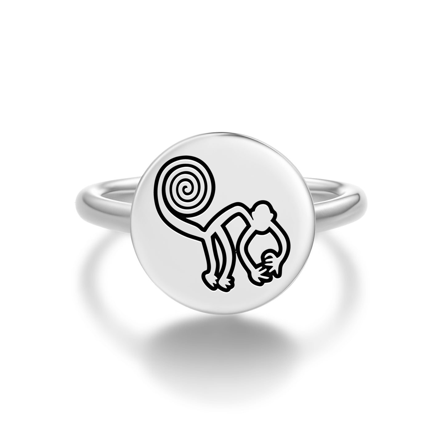 The Monkey Nazca lines Symbols Adjustable Open Ring