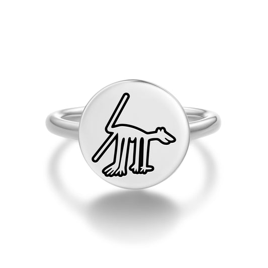 The Dog Nazca lines Symbols Adjustable Open Ring