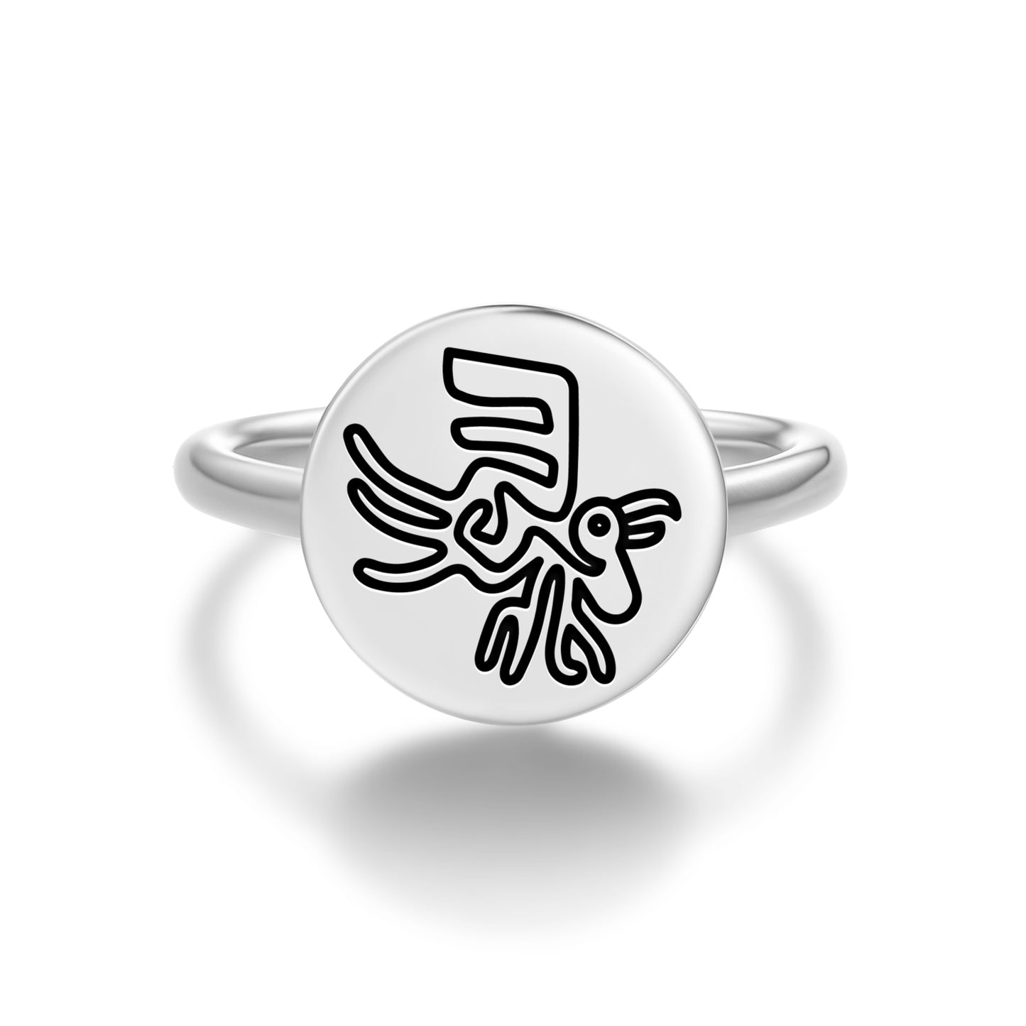 The Pelican Nazca lines Symbols Adjustable Open Ring