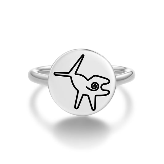 The Whale Nazca lines Symbols Adjustable Open Ring