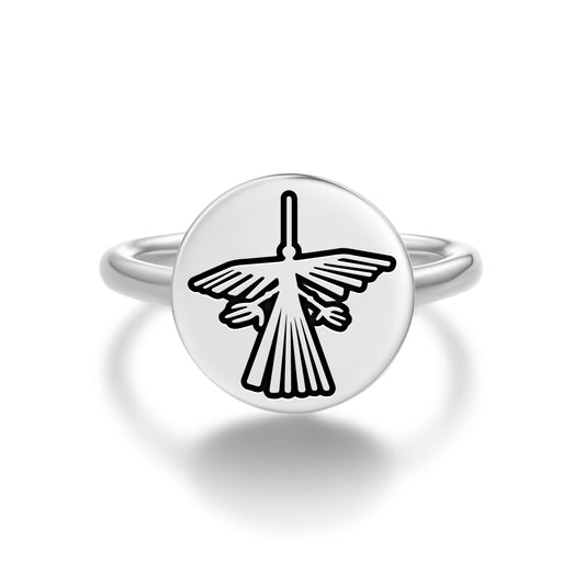 The Condor Nazca lines Symbols Adjustable Open Ring