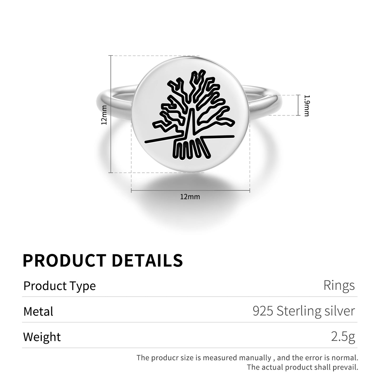 The Tree Nazca lines Symbols Adjustable Open Ring