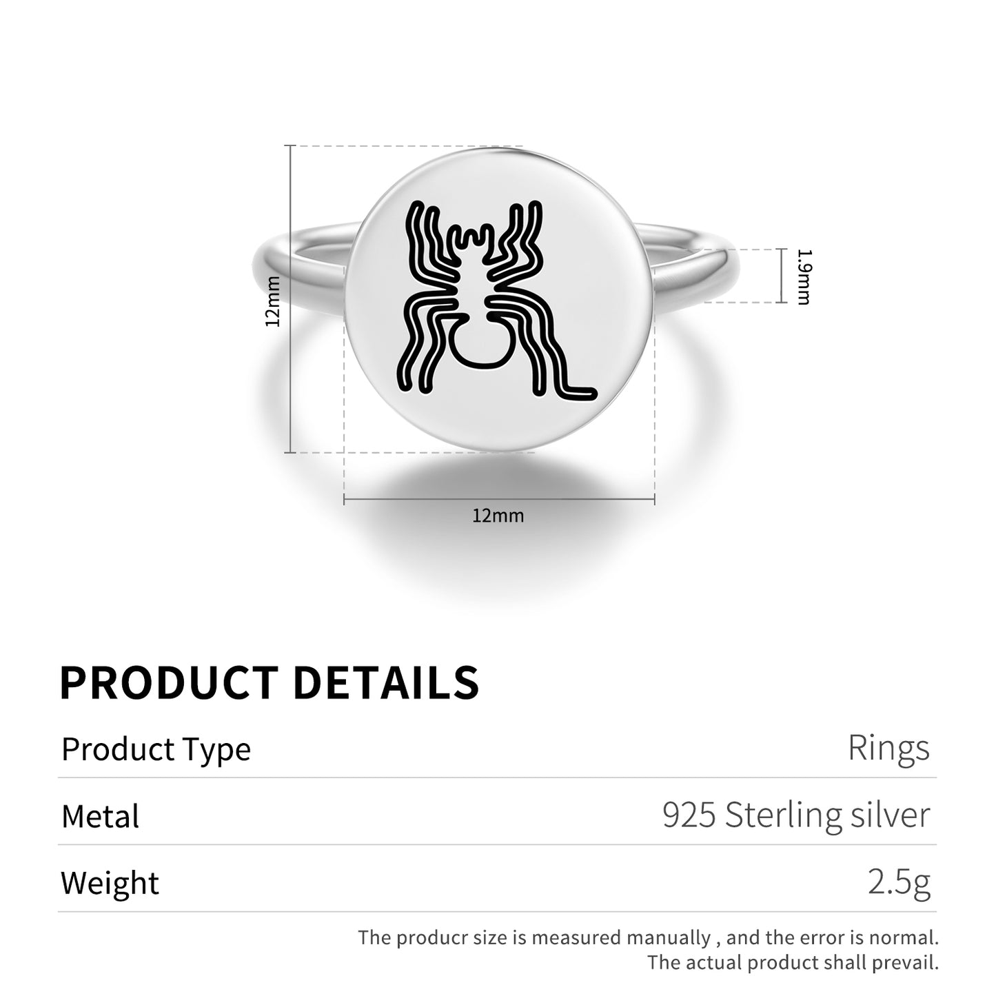 The Spider Nazca lines Symbols Adjustable Open Ring