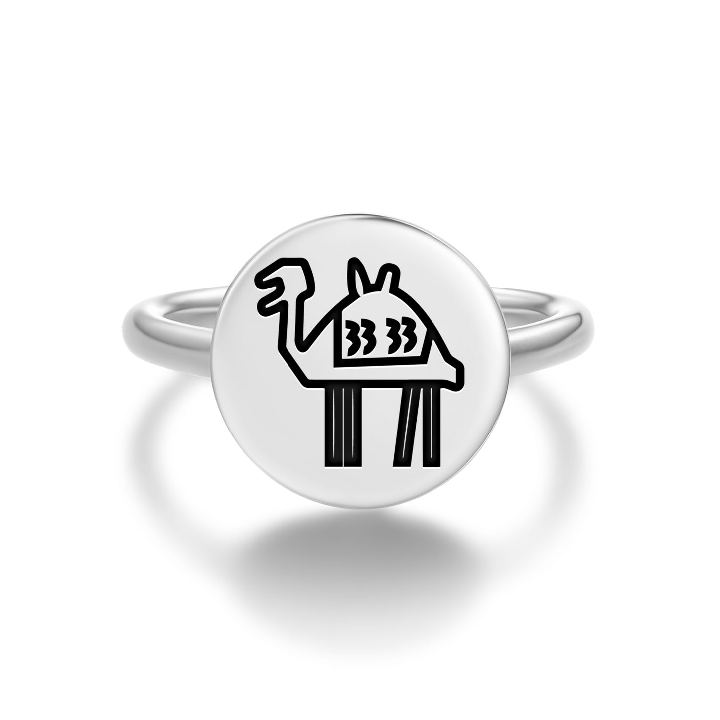 Camel Persian Symbols Adjustable Open Ring