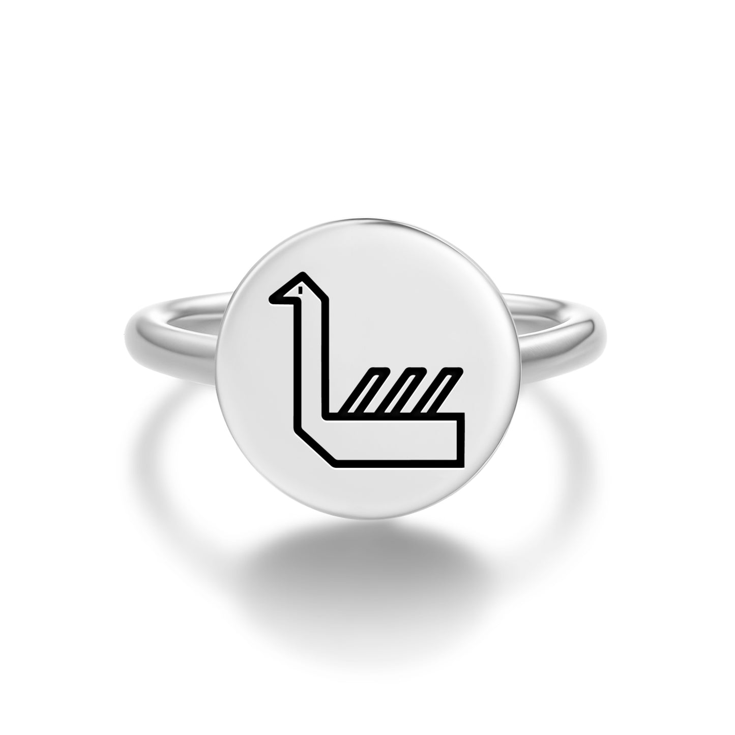 Swan Duck Persian Symbols Adjustable Open Ring