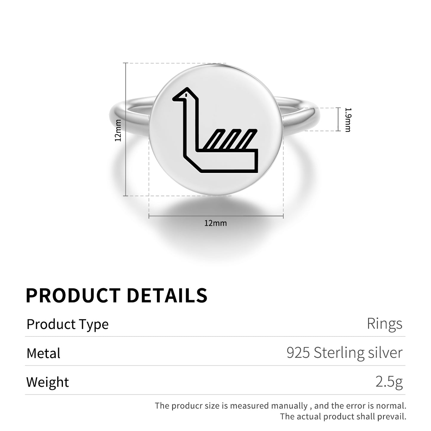 Swan Duck Persian Symbols Adjustable Open Ring