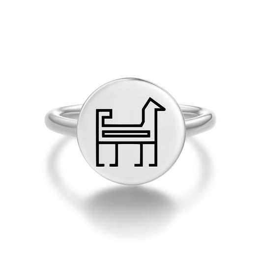 Dog Persian Symbols Adjustable Open Ring