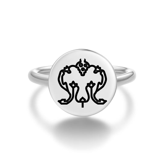 Iris Persian Symbols Adjustable Open Ring