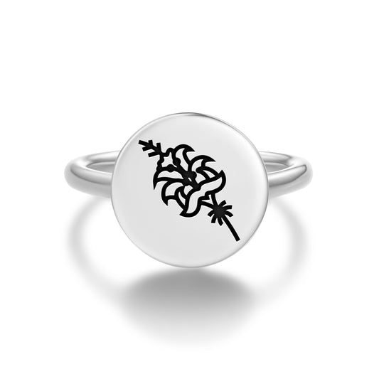 Lily Persian Symbols Adjustable Open Ring
