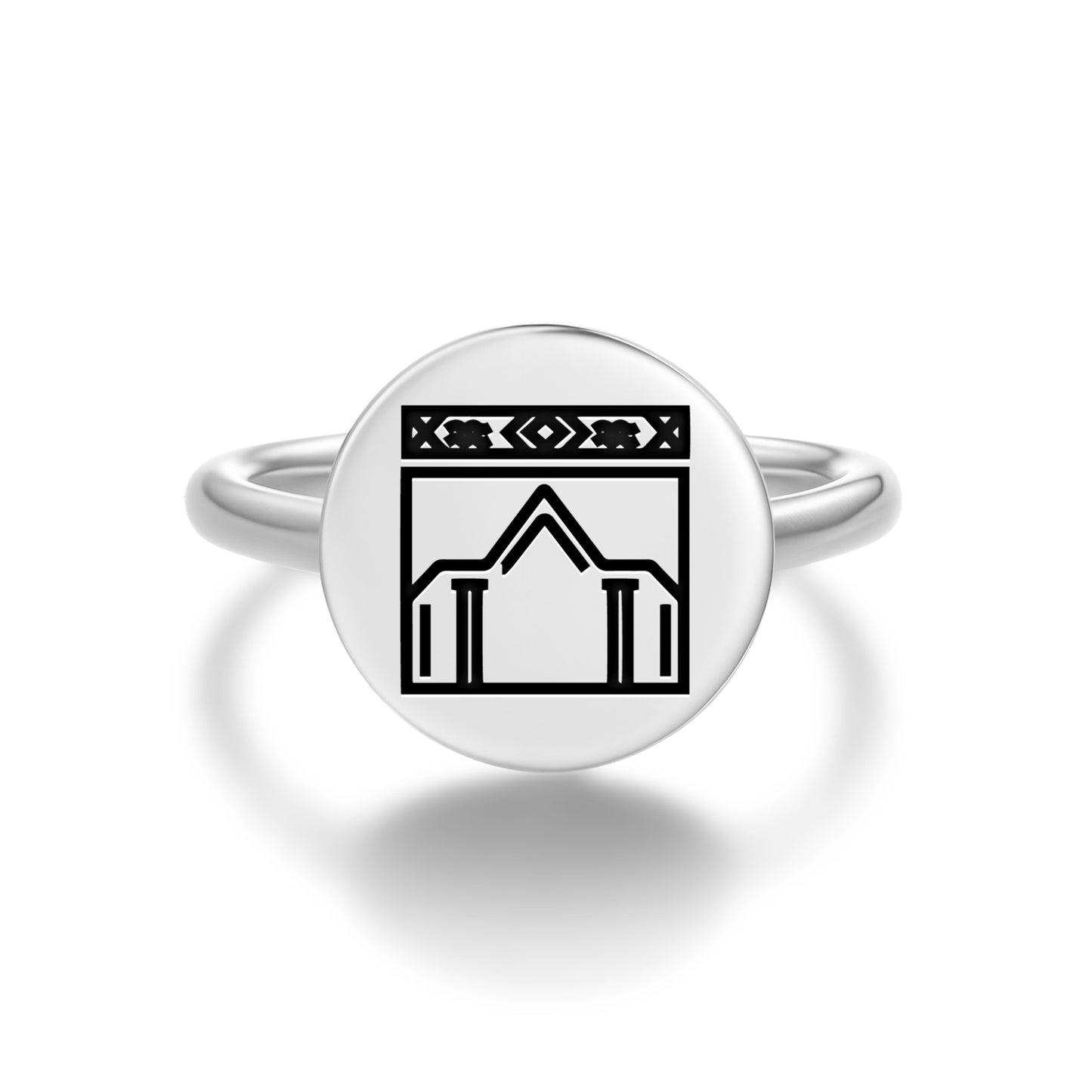 Mihraba Persian Symbols Adjustable Open Ring