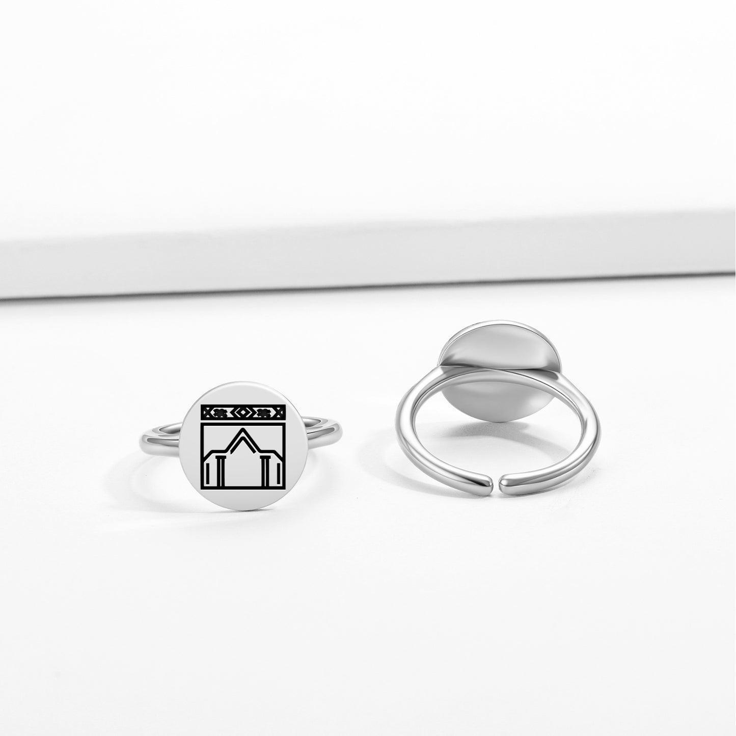 Mihraba Persian Symbols Adjustable Open Ring