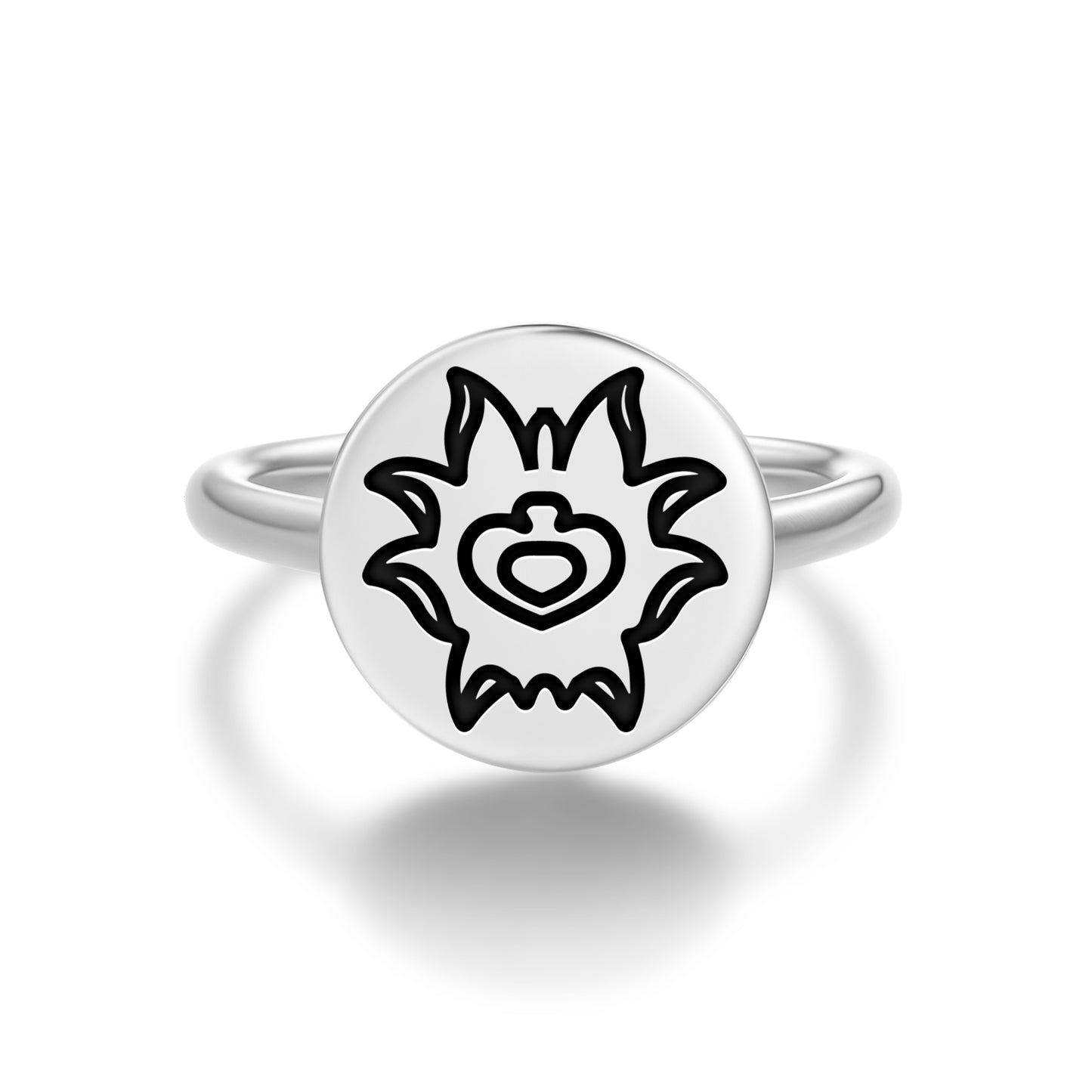 Peony Persian Symbols Adjustable Open Ring