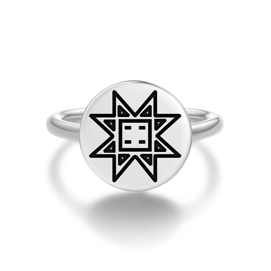 Star Persian Symbols Adjustable Open Ring