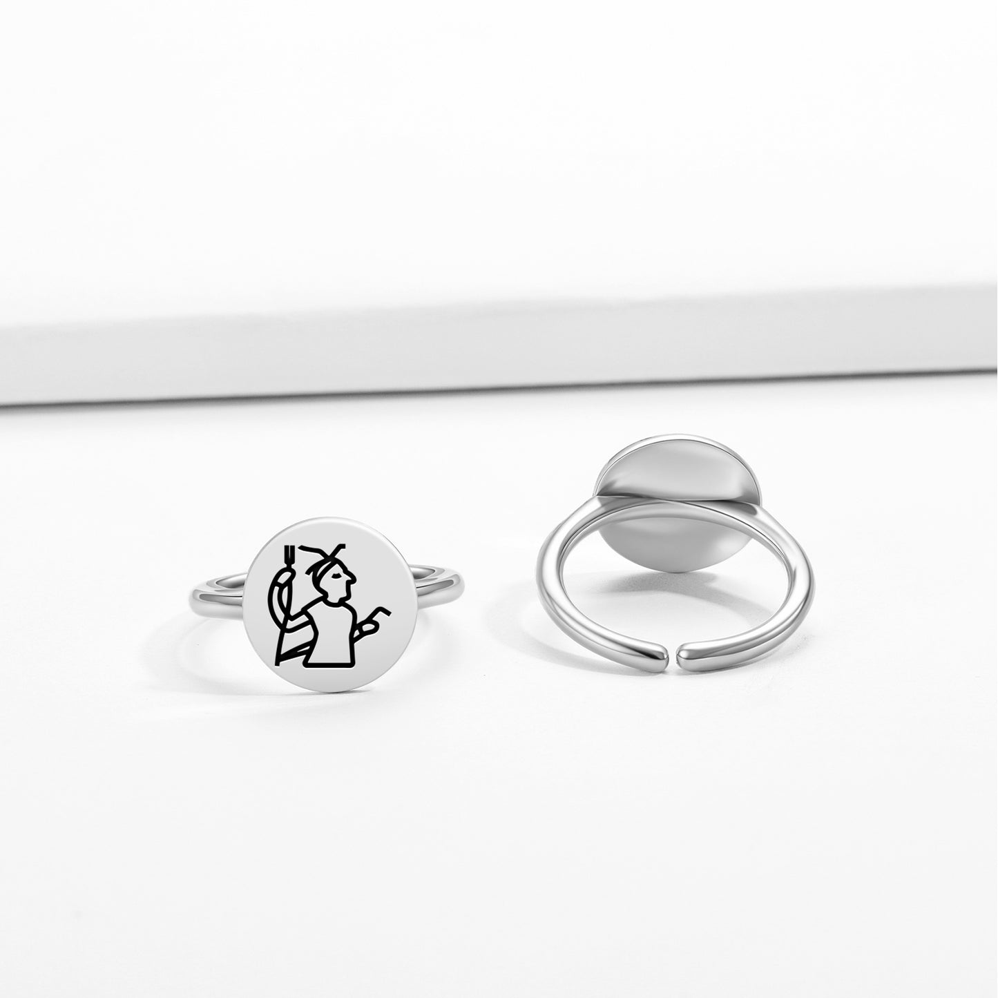 Verethragna Persian Symbols Adjustable Open Ring