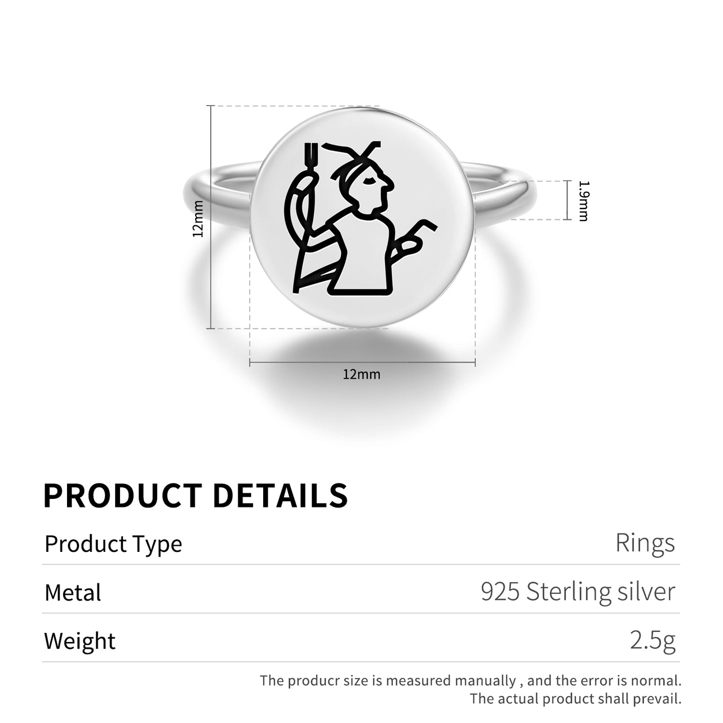 Verethragna Persian Symbols Adjustable Open Ring