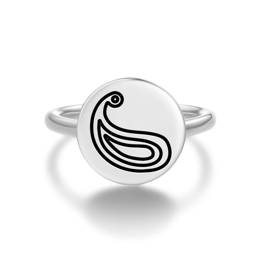 Boteh Jegheh Persian Symbols Adjustable Open Ring