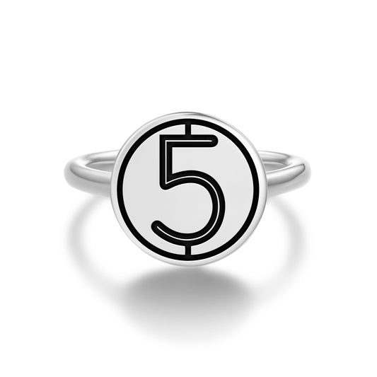 Number 5 Persian Symbols Adjustable Open Ring